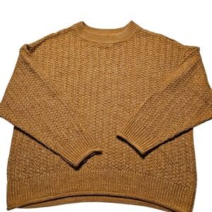 Universal Thread Womens‎ L Gold Knit Crew Neck Long Sleeve Casual Sweater